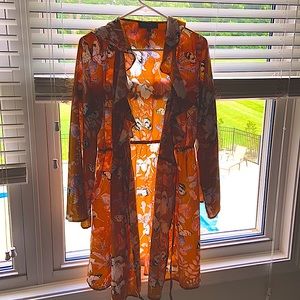 RD & Koko orange wrap dress